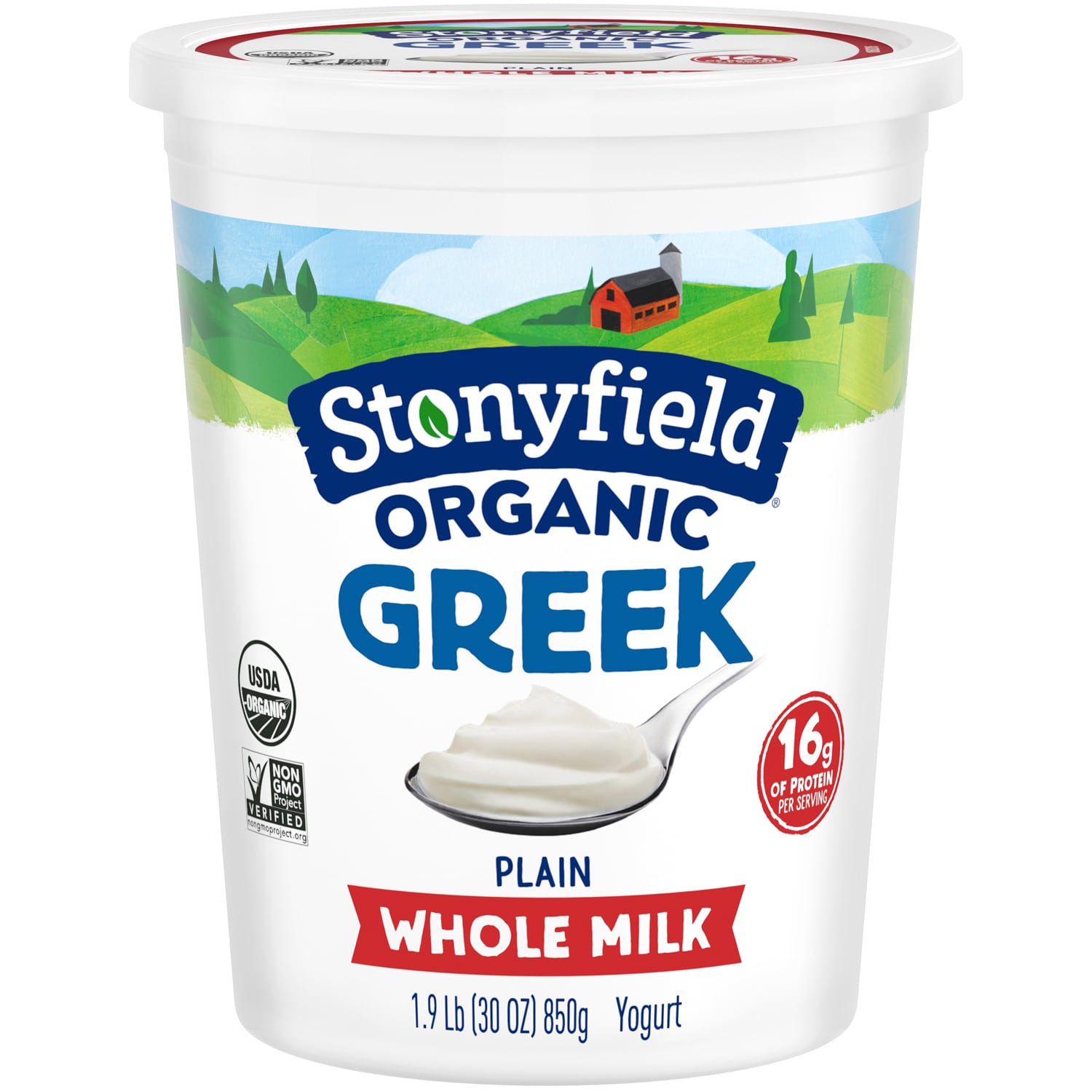 Stonyfield Organic Greek Whole Milk Yogurt, Plain