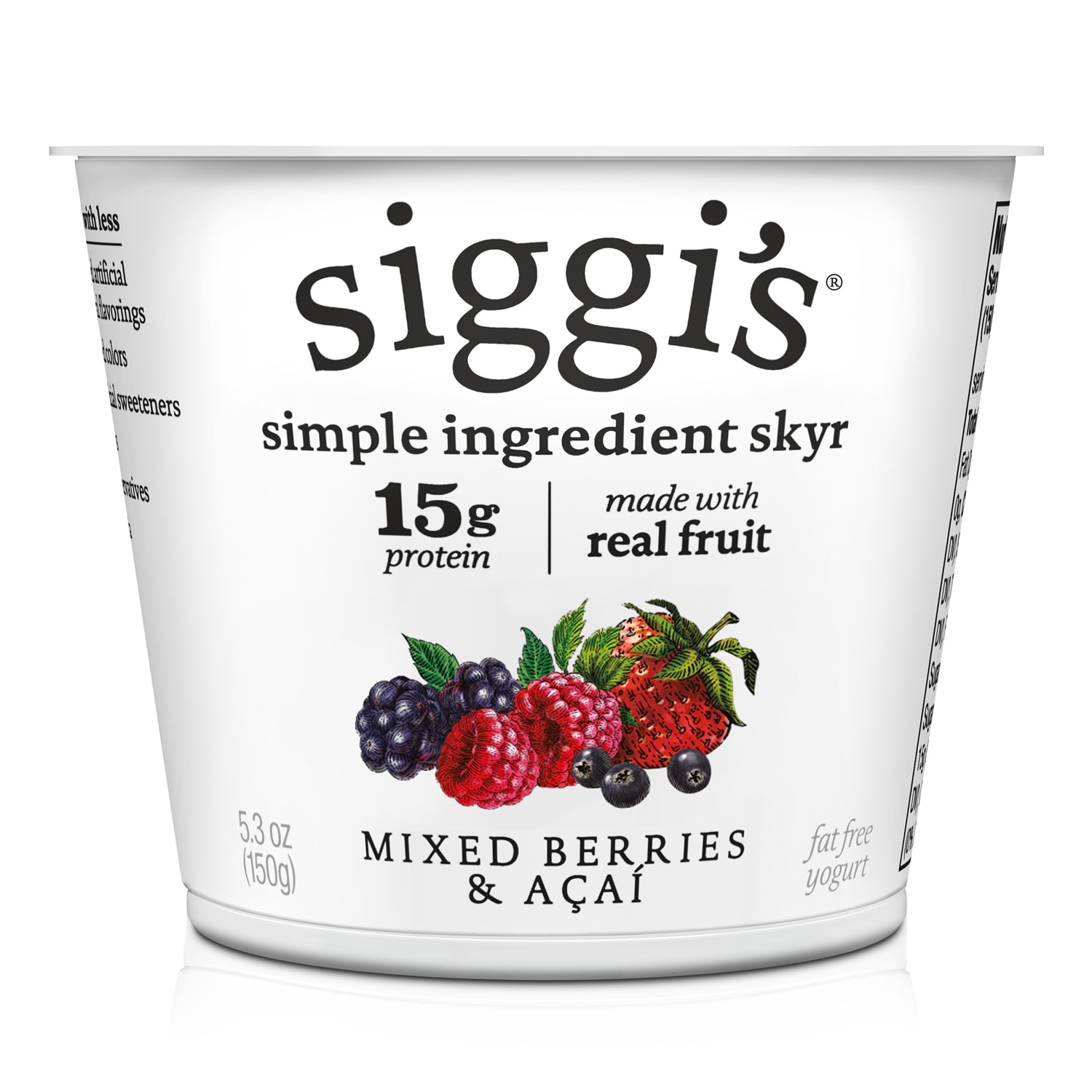 Siggi's Skyr Icelandic-Style Strained Non-Fat Yogurt, Mixed Berry and Acai