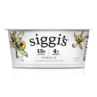 Siggi's Skyr Icelandic-Style Strained 4% Whole Milk Yogurt, Vanilla