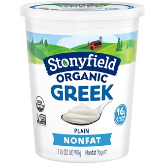 Stonyfield Organic 0% Fat Greek Yogurt, Plain
