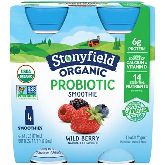 Stonyfield Organic Lowfat Yogurt Smoothies, Wild Berry