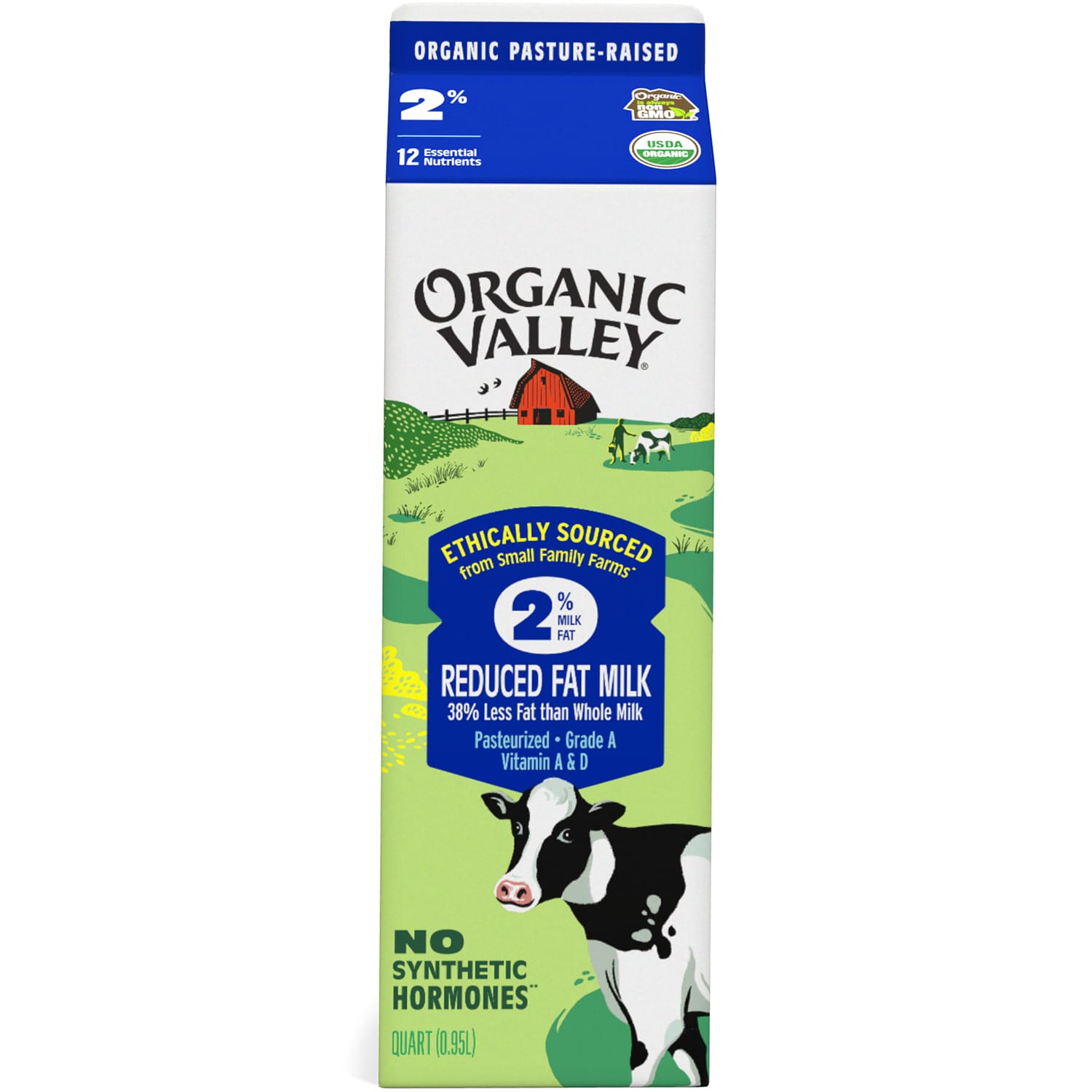 Organic Valley 2% Reduced Fat Milk, Carton