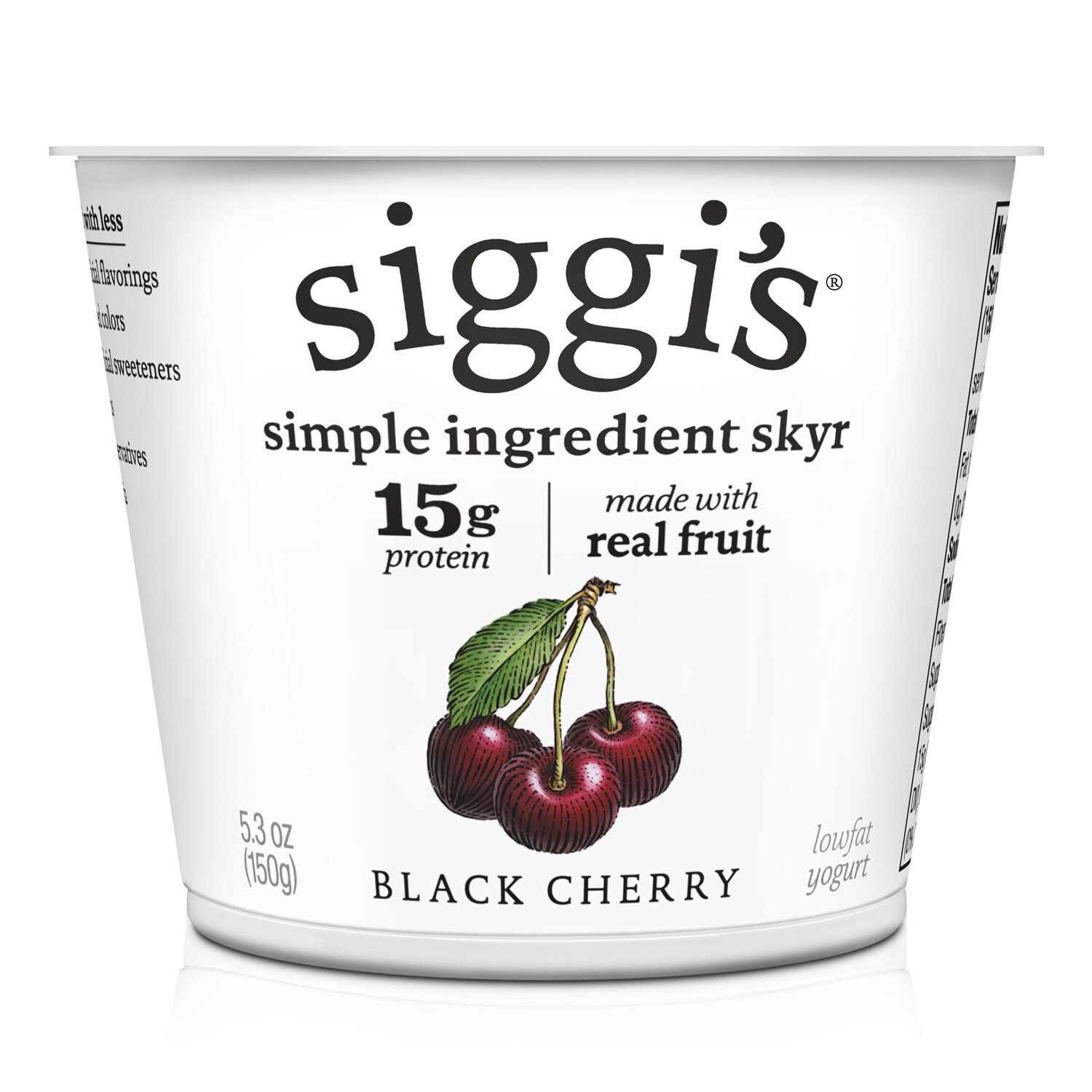 Siggi's Skyr Simple Ingredient Icelandic-Style Strained 2% Low-Fat Yogurt, Black Cherry