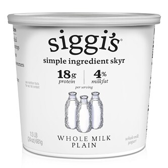 Siggi's Skyr Icelandic-Style Strained 4% Whole Milk Yogurt, Plain