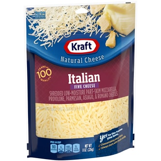 Kraft Natural Shredded Italian Five Cheese