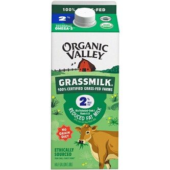 Organic Valley Grassmilk 2% Reduced Fat Milk, Ultra-Pasteurized, Carton