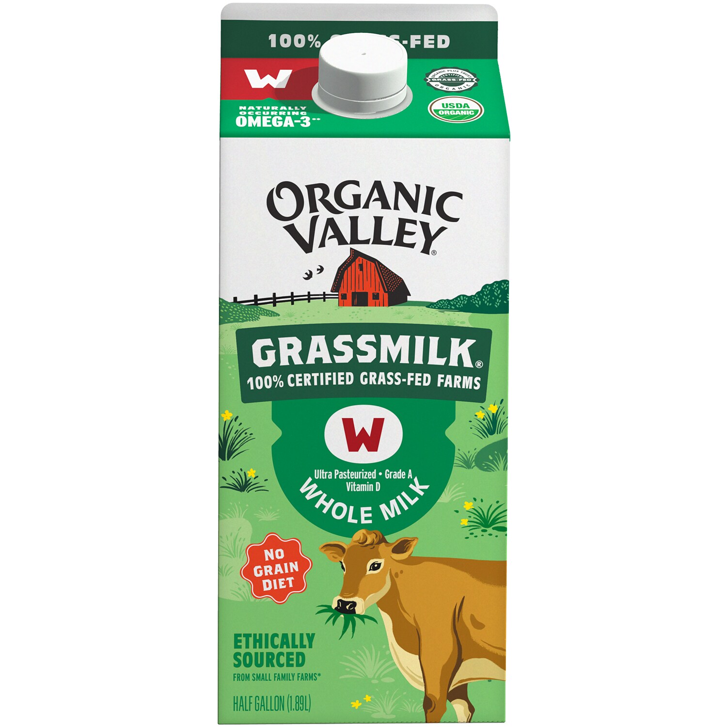 Organic Valley Grassmilk Whole Milk, Ultra-Pasteurized, Carton 