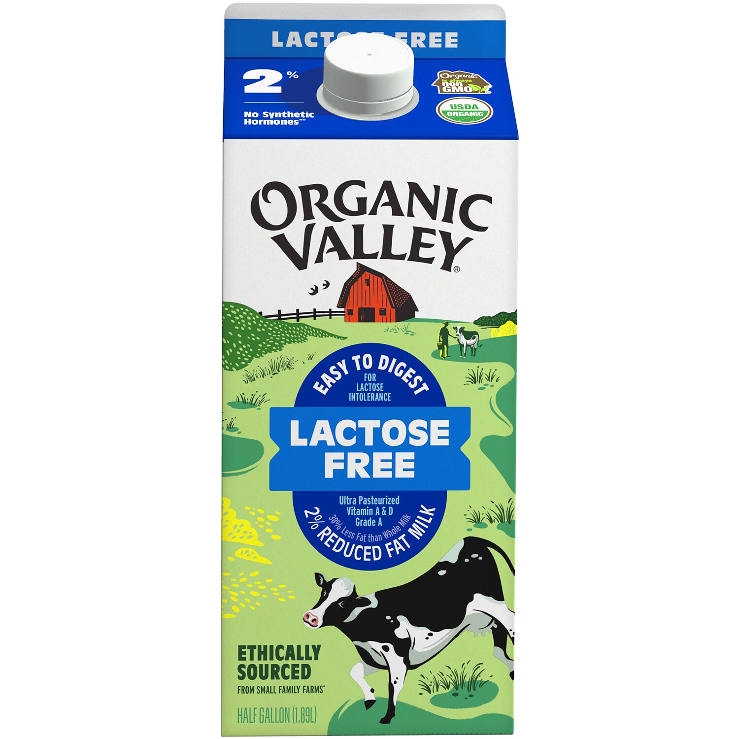 Organic Valley Lactose Free 2% Reduced-Fat Milk, Carton