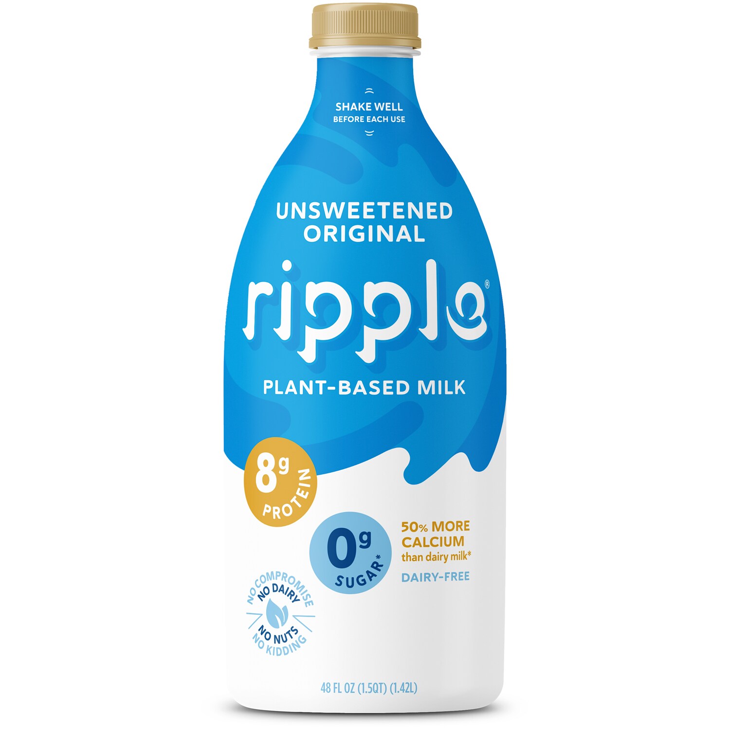 Ripple Dairy-Free Milk, Original Unsweetened, Plastic Bottle