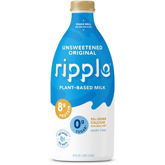 Ripple Dairy-Free Milk, Original Unsweetened, Plastic Bottle