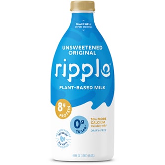 Ripple Dairy-Free Milk, Original Unsweetened, Plastic Bottle
