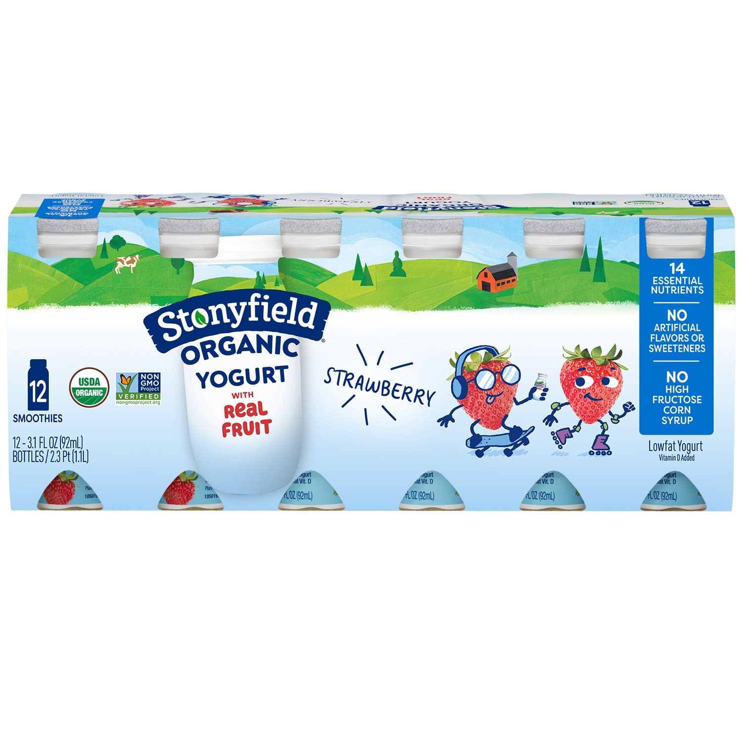 Stonyfield Organic Kids Yogurt Smoothies, Strawberry