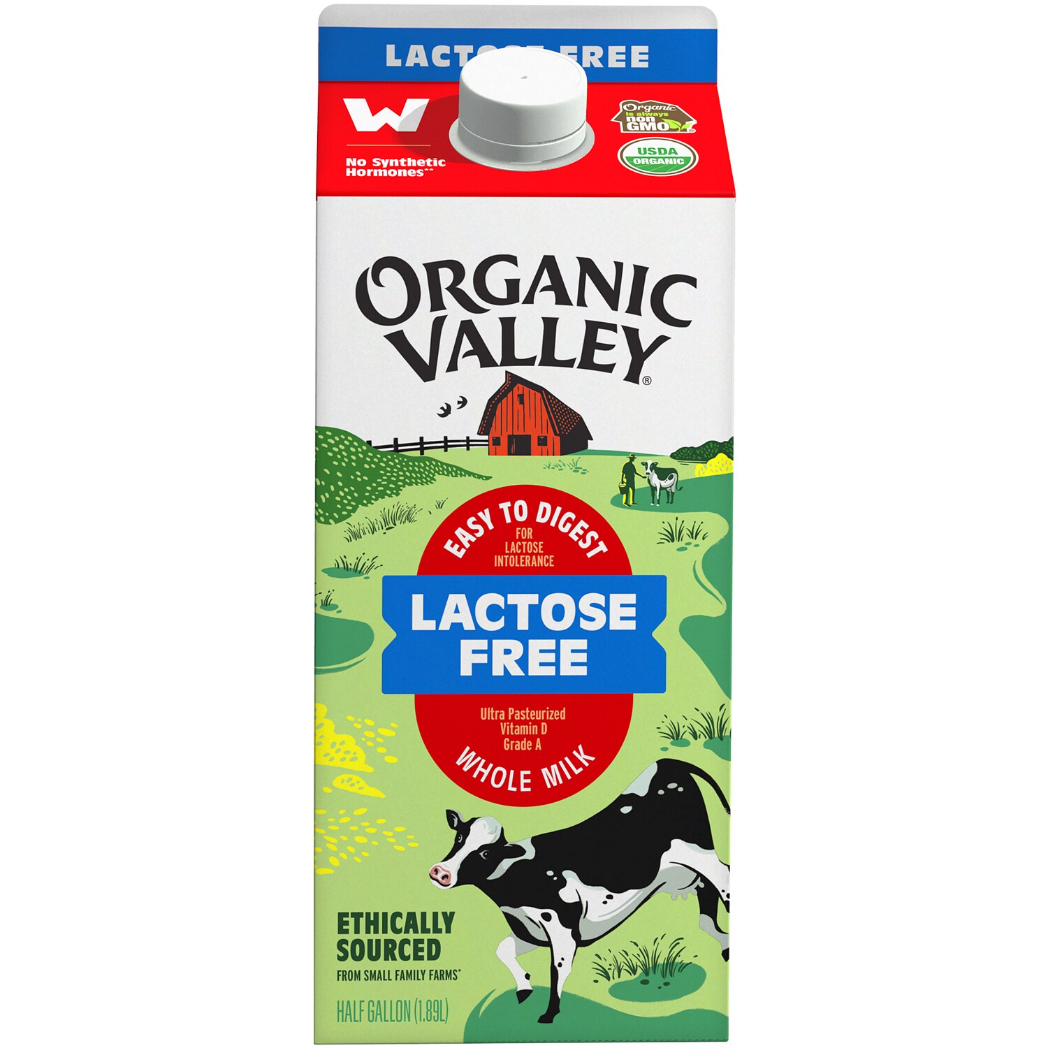 Organic Valley Lactose Free Whole Milk, Carton