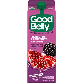 Goodbelly Probiotics Organic Juice Drink, Pomegranate Blackberry, Carton