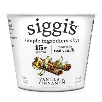 Siggi's Skyr Simple Ingredient Icelandic-Style Strained 2% Low-Fat Yogurt, Vanilla & Cinnamon