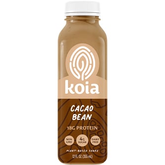 Koia Plant-Based Protein Shake, Cocoa Bean, Plastic Bottle