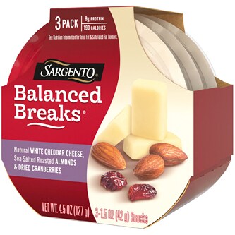 Sargento Balanced Breaks, Natural White Cheddar Cheese with Almonds and Dried Cranberries