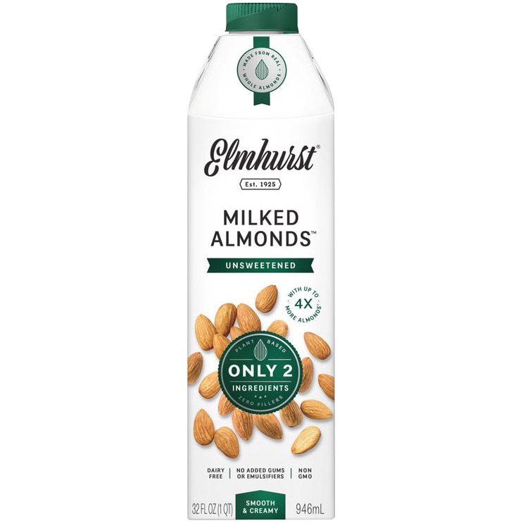 Elmhurst Milked Almonds, Unsweetened, Carton
