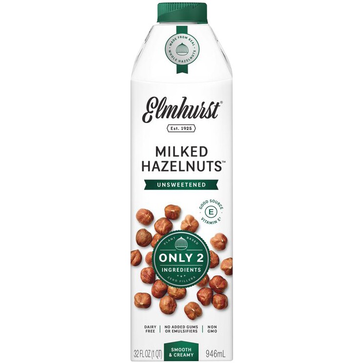 Elmhurst Milked Hazelnuts, Unsweetened, Carton