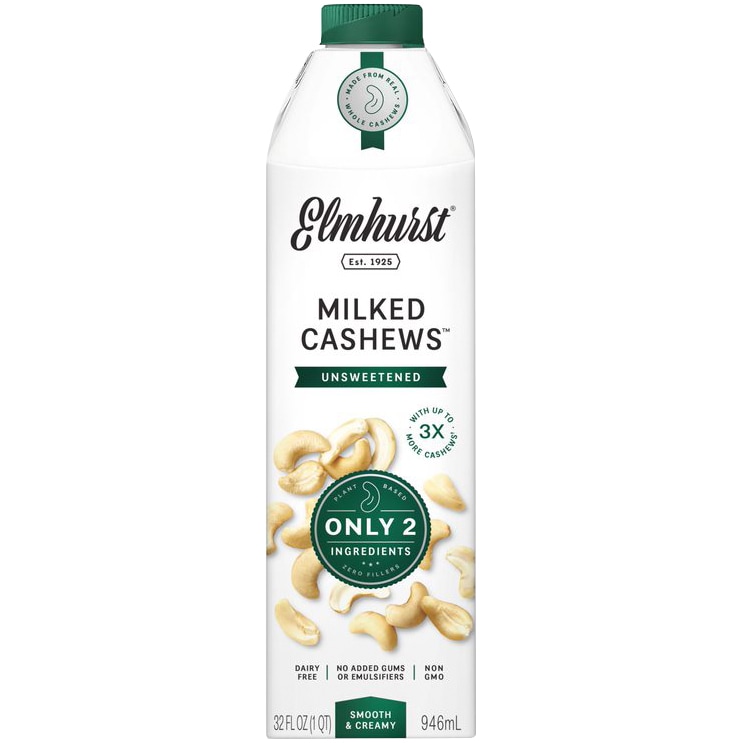 Elmhurst Milked Cashews, Unsweetened, Carton