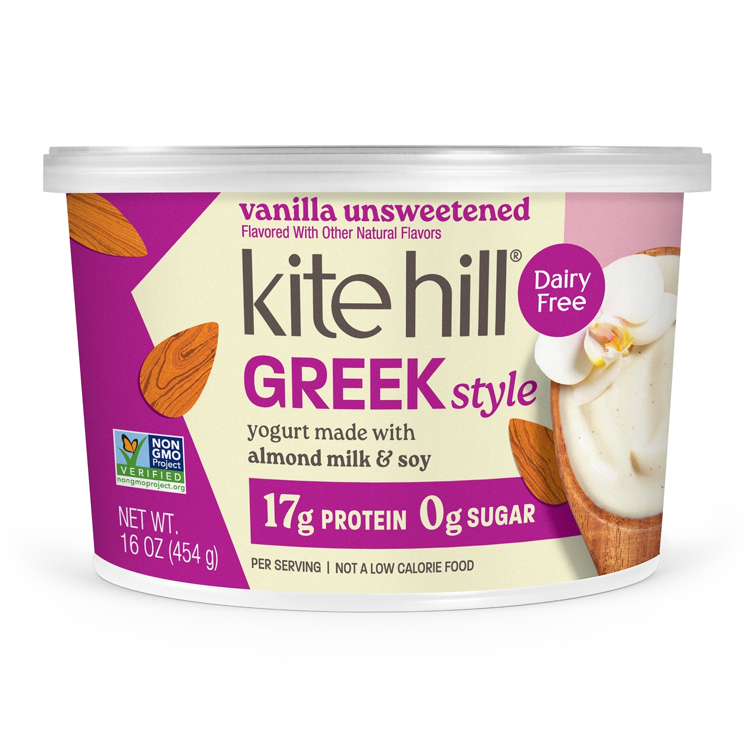 Kite Hill Greek-Style Artisan Almond Milk Yogurt, Vanilla Unsweetened