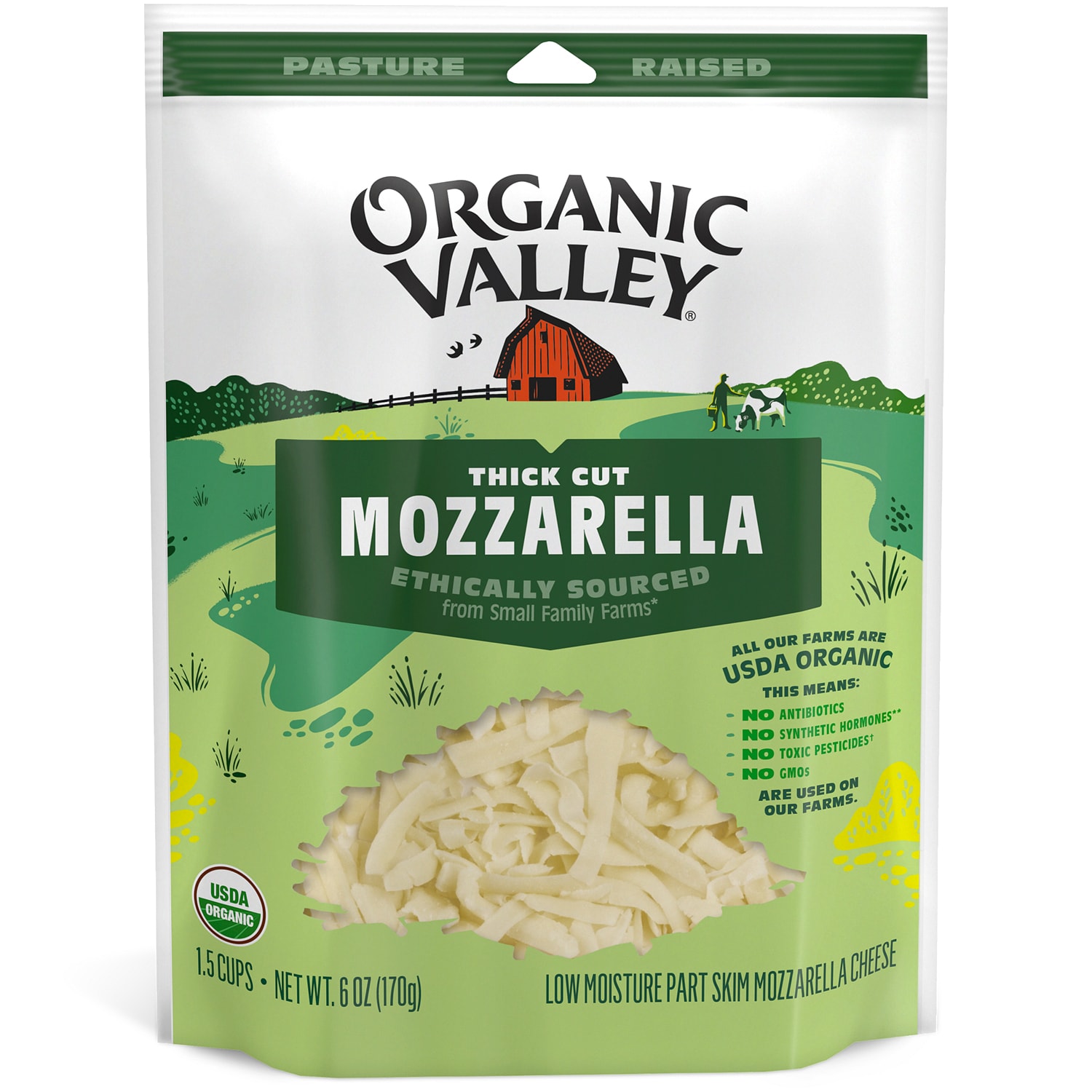 Organic Valley Thick Cut Shredded Mozzarella Cheese