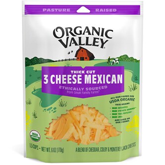 Organic Valley Thick Cut 3 Cheese Mexican Blend