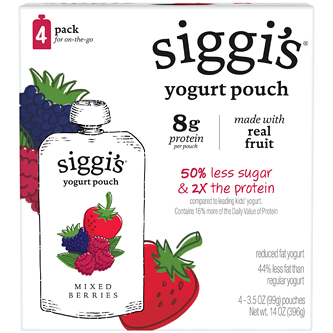 Siggi's Kids Low-Fat Yogurt Pouches, Mixed Berries