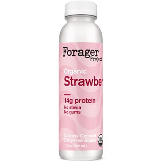 Forager Organic Dairy-Free Probiotic Plant Shake, Strawberry, Plastic Bottle