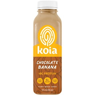 Koia Plant-Based Protein Shake, Chocolate Banana, Plastic Bottle