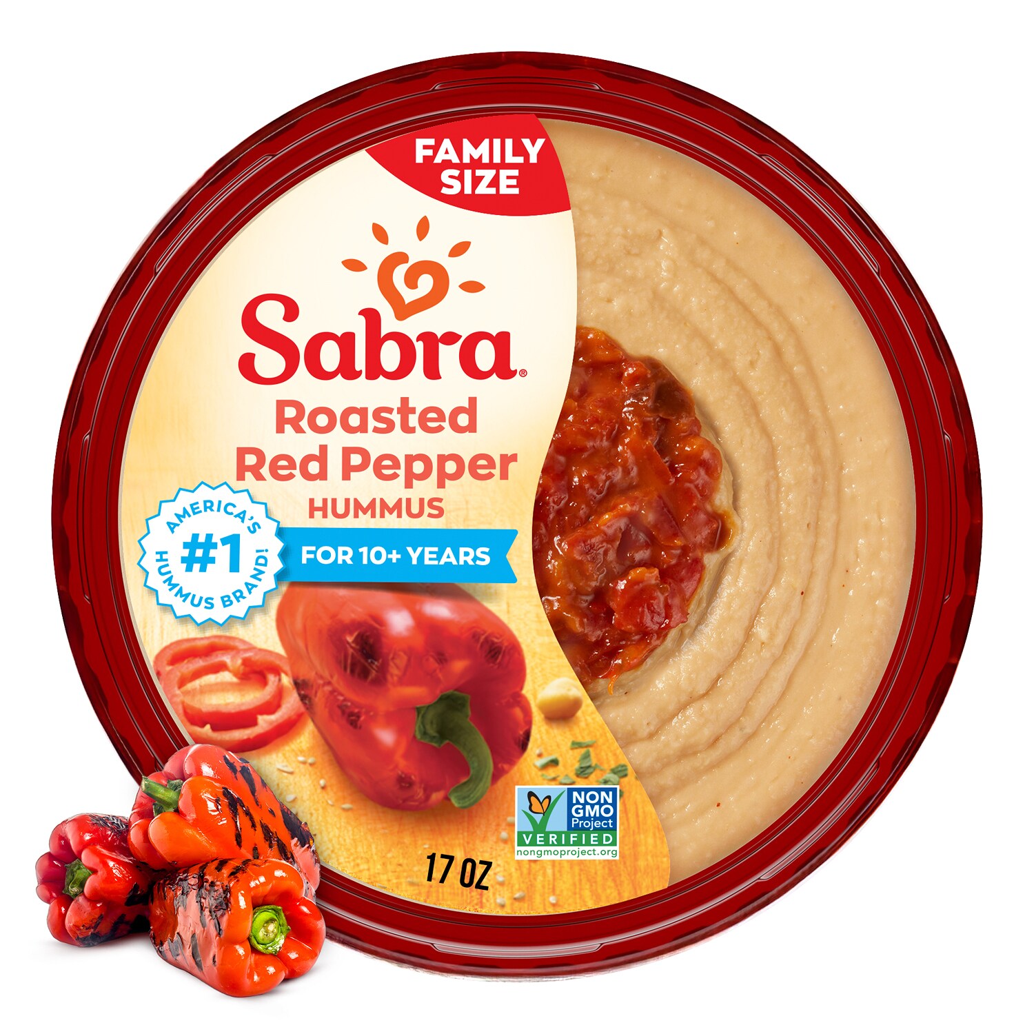 Sabra Hummus, Roasted Red Pepper, Family Size