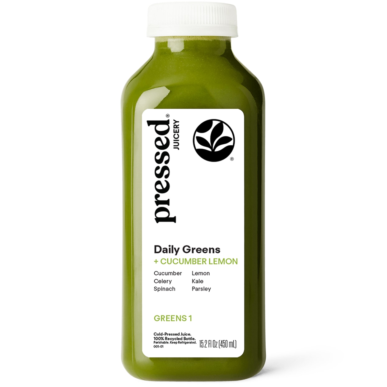 Pressed Juicery Cold-Pressed Juice, Greens 1, Plastic Bottle