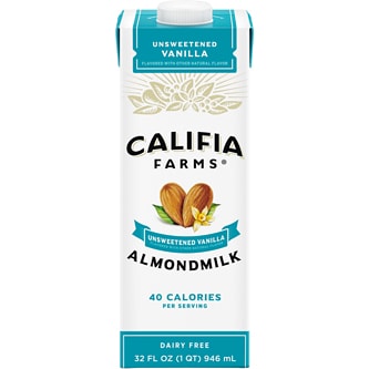 Califia Farms Almondmilk, Unsweetened Vanilla, Carton
