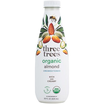 Three Trees Organic Unsweetened Almond Milk, Original, Plastic Bottle
