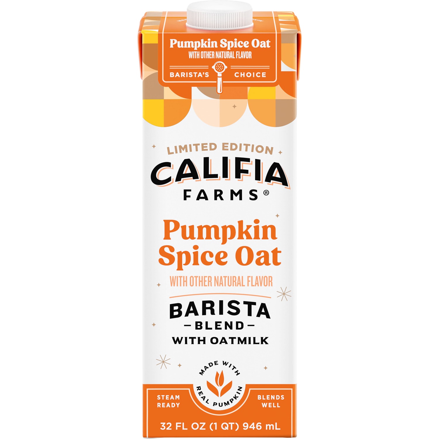Califia Farms Oat Barista Blend, Pumpkin Spice, Carton