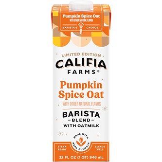 Califia Farms Oat Barista Blend, Pumpkin Spice, Carton