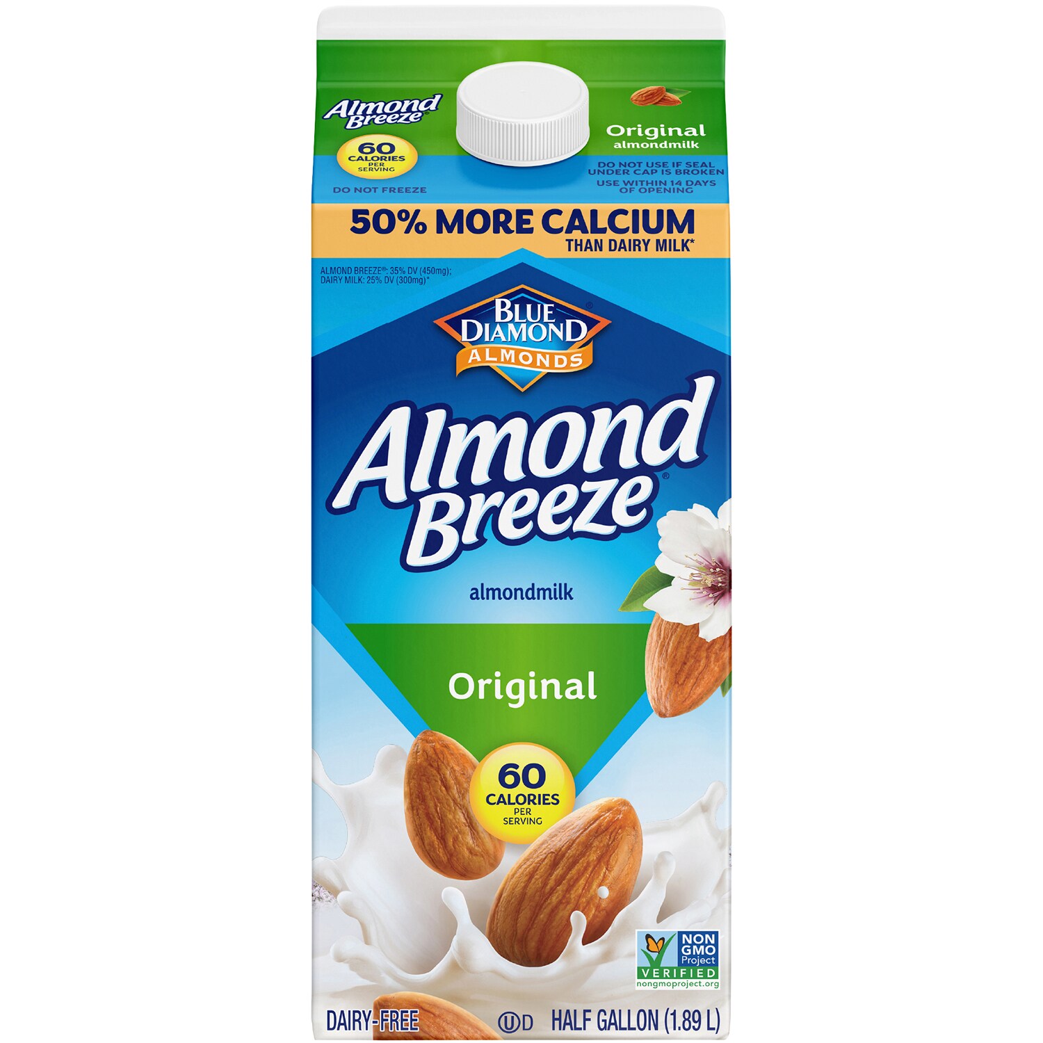 Blue Diamond Almond Breeze Almond Milk, Original, Carton