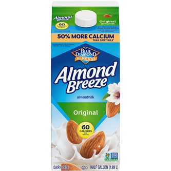 Blue Diamond Almond Breeze Almond Milk, Original, Carton