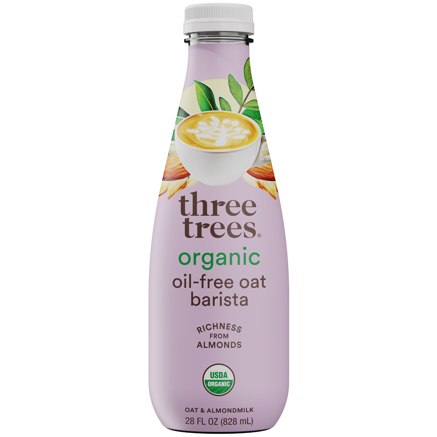 Three Trees Organic Barista Almond & Oatmilk, Plastic Bottle