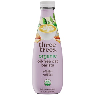 Three Trees Organic Barista Almond & Oatmilk, Plastic Bottle