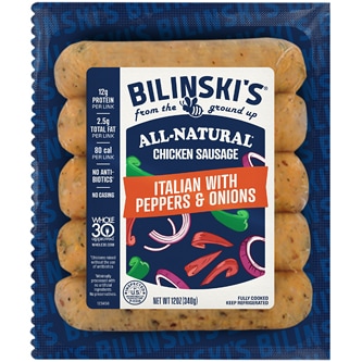Bilinski's All-Natural Chicken Sausage, Italian with Pepper & Onions