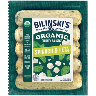 Bilinski's Organic Chicken Sausage, Spinach & Feta