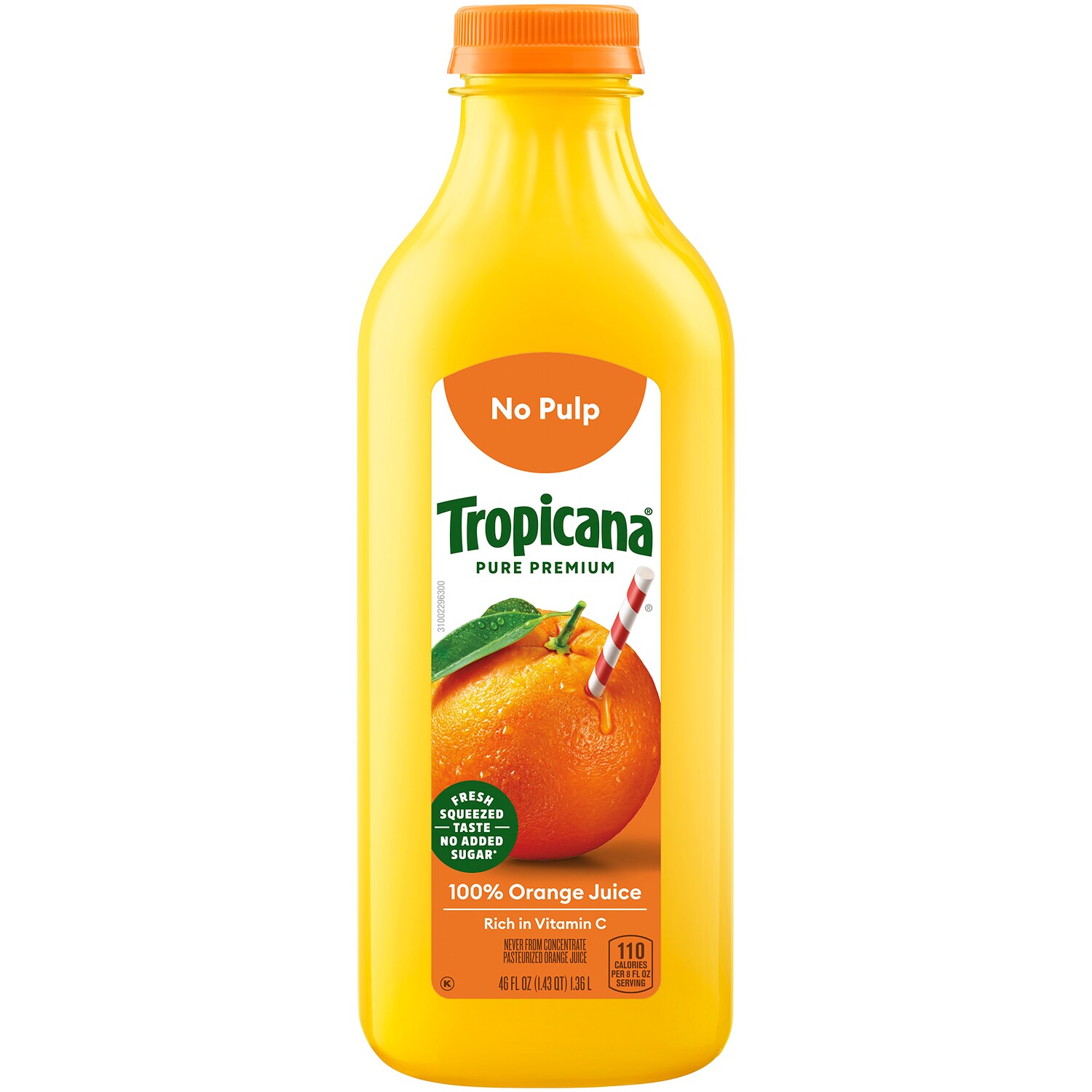 Tropicana Pure Premium Orange Juice, No pulp, Plastic Bottle