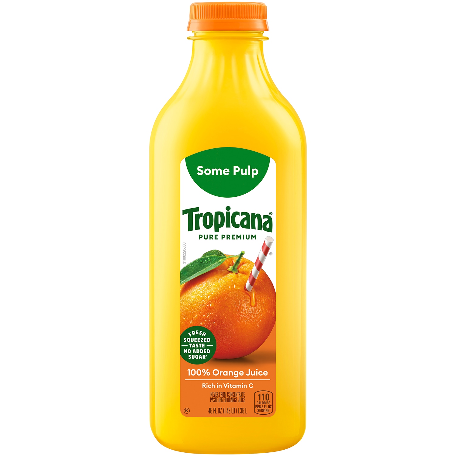Tropicana Pure Premium Orange Juice, Some Pulp, Plastic Bottle