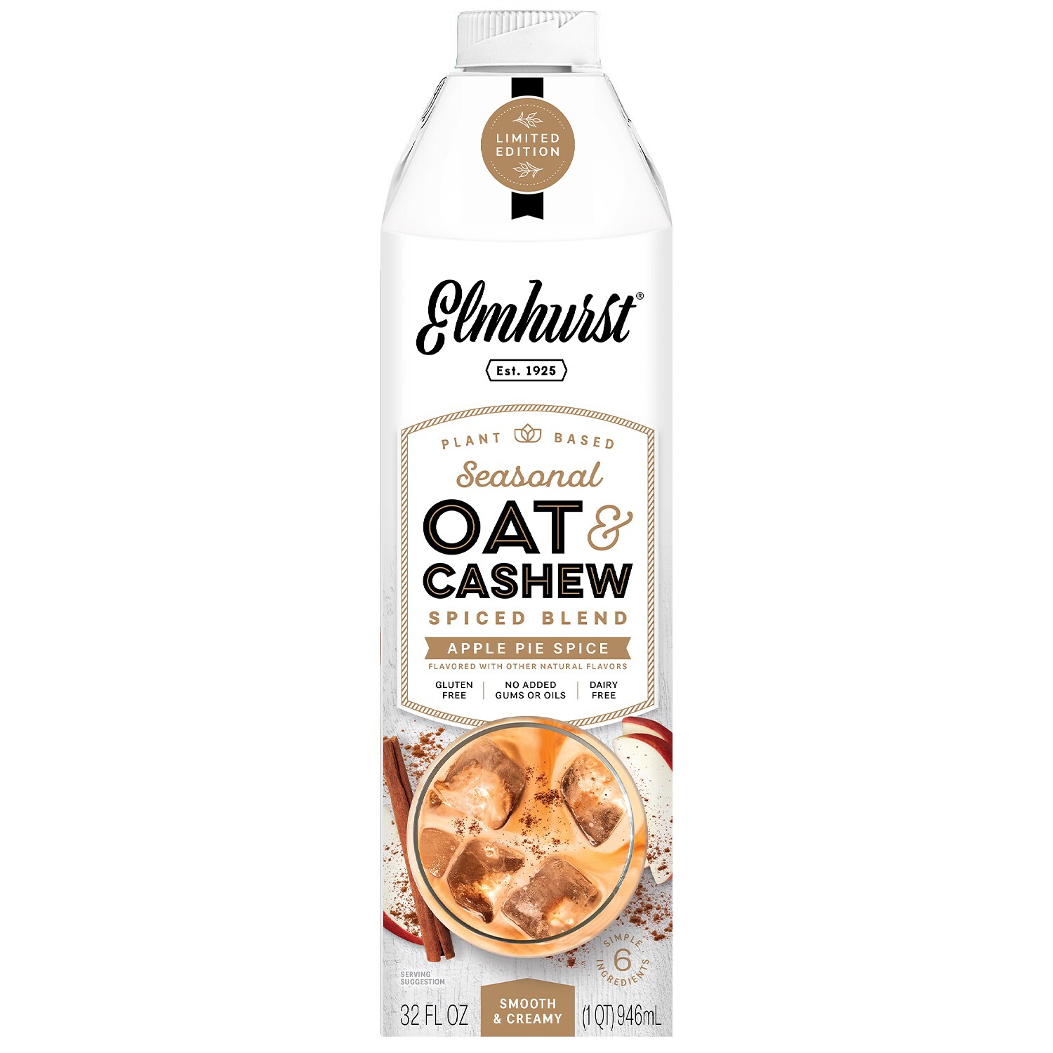 Elmhurst Plant Based Oat & Cashew Spice Blend, Apple Pie Spice, Carton