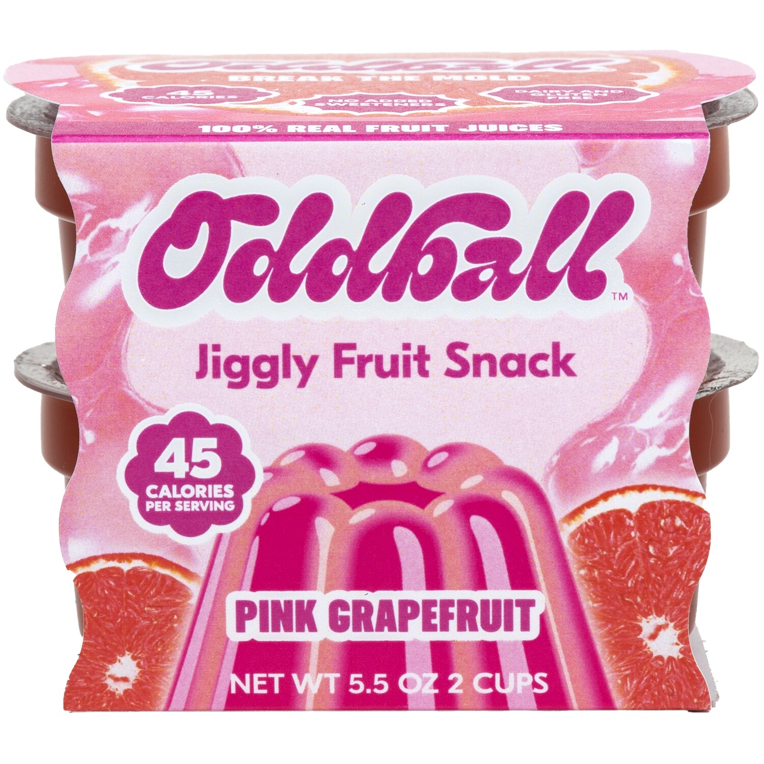 Oddball Jiggly Fruit Snack, Pink Grapefruit