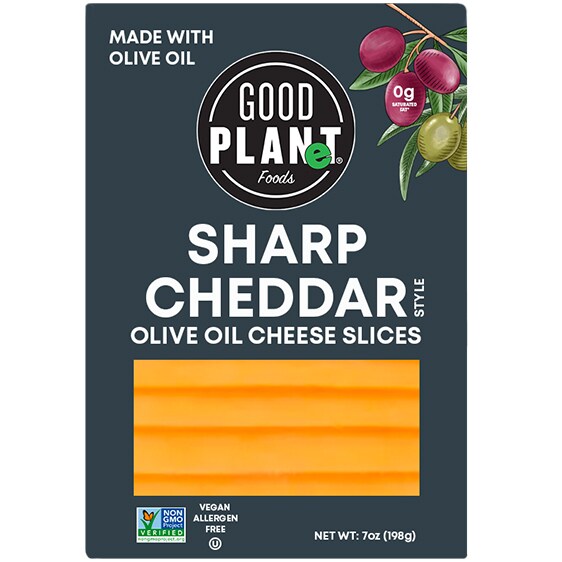 Good Planet Foods Olive Oil Cheese, Sharp Cheddar Style Slices
