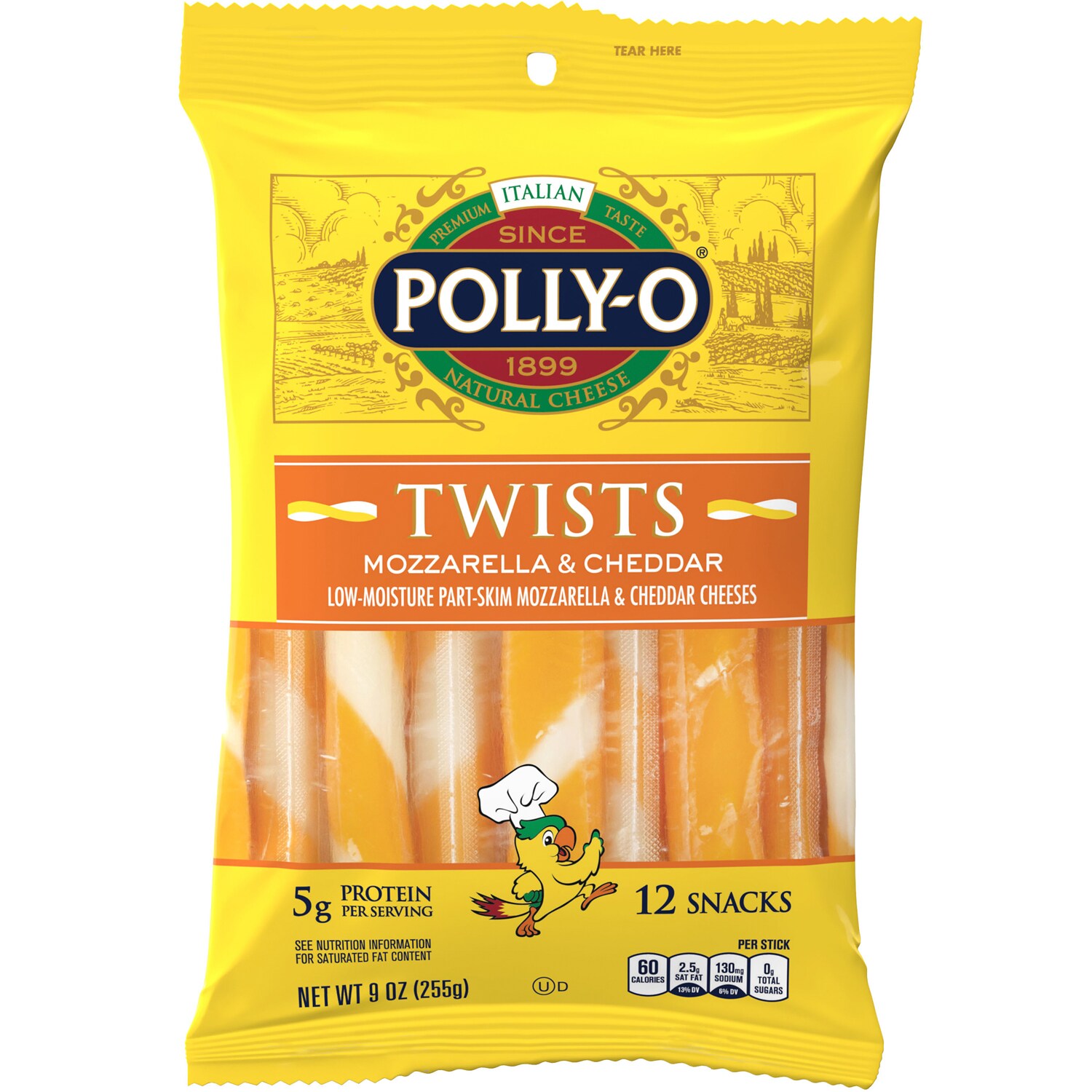 Polly-O Cheese Twists, Mozzarella & Cheddar