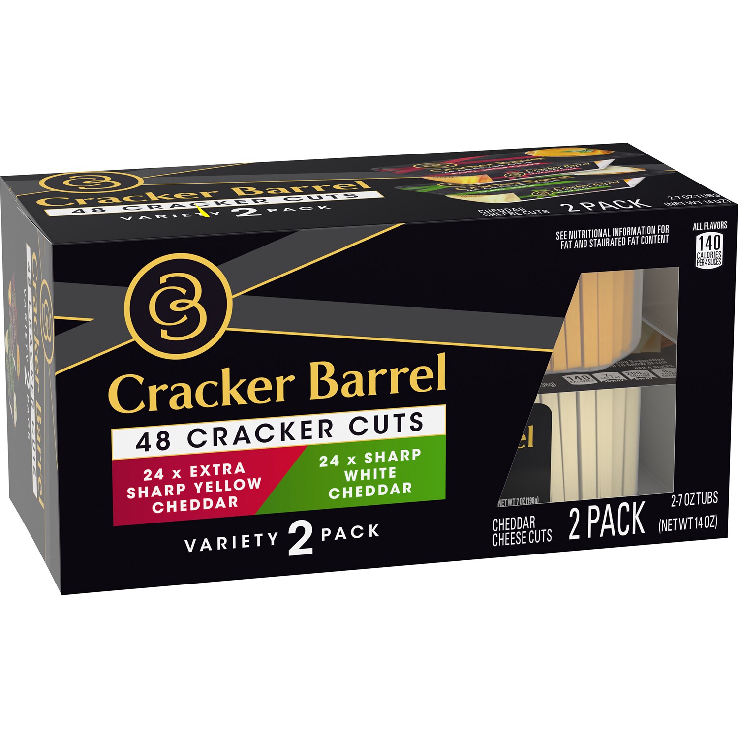 Cracker Barrel Cheddar Cheese Cracker Cuts, Variety 2 Pack