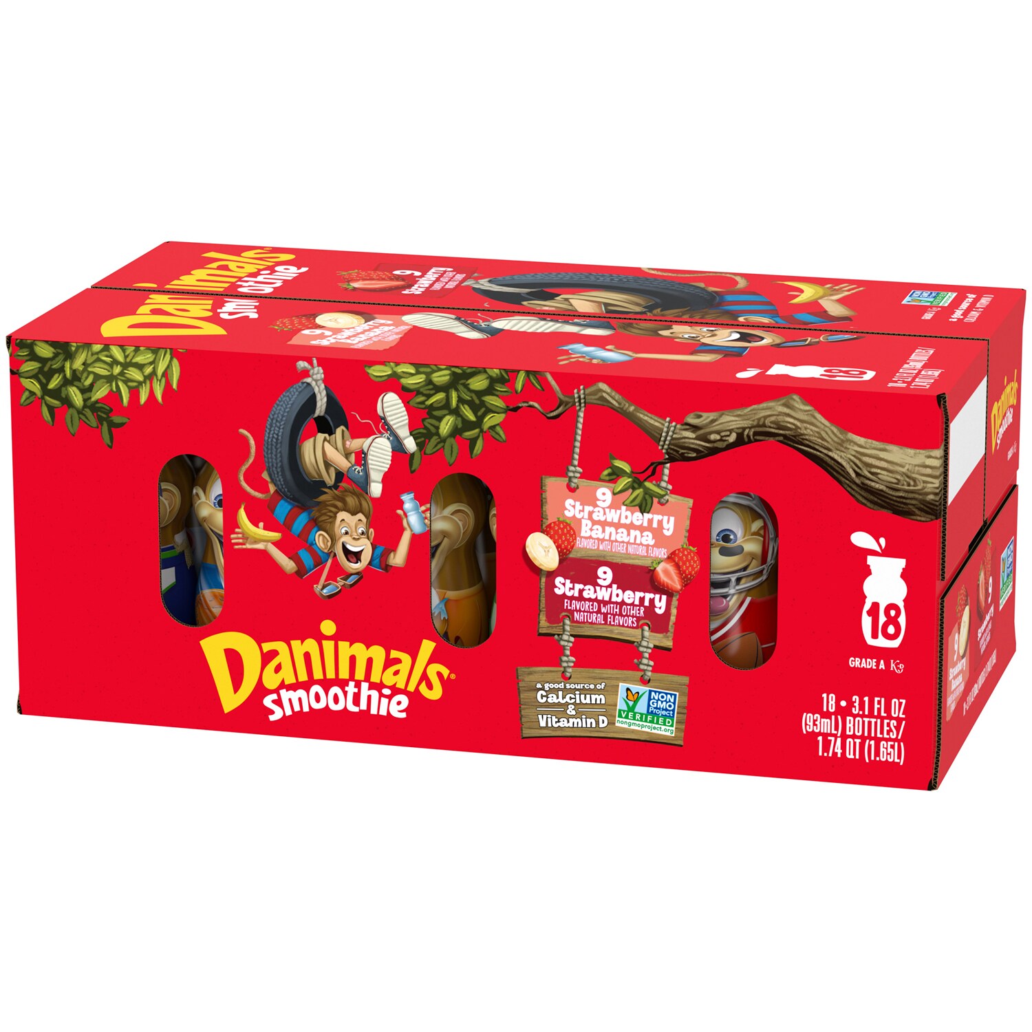 Dannon Danimals Smoothie, Strawberry And Banana Explosion Split